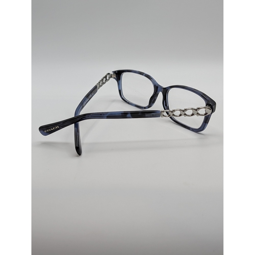 Coach HC6148 Blue Tortoise Rectangular Eyeglass Frames Silver C Logo 52-16-140